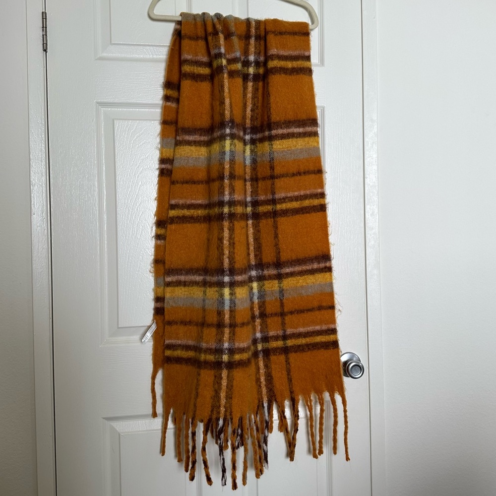Urban Outfitters Orange Plaid Scarf